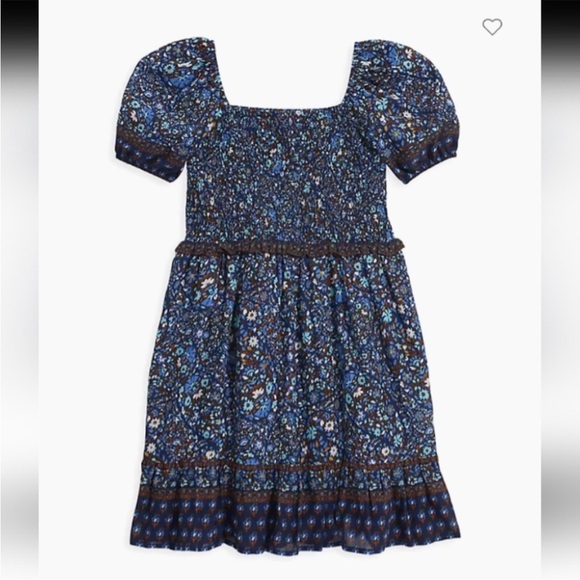 Vineyard Vines Girls puff sleeve Smocked dress fenwick paisley navy size 10-12 - Picture 4 of 11